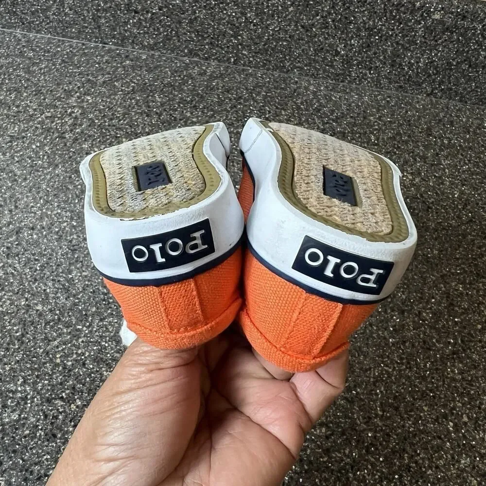 Polo by Ralph Lauren Kids Toddler Size 6 Orange Canvas Sneaker Lace Up Low Shoes